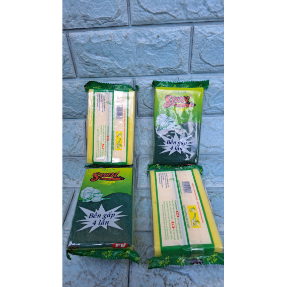 Combo 4 miếng rửa chén 2 lớp Sum