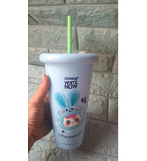 Ly nhựa 710ml kèm nắp và ống hút