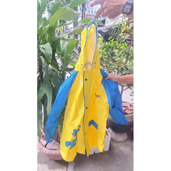 Áo mưa trẻ em dạng khoác màu vàng