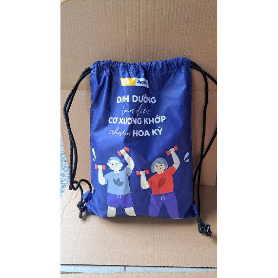 Balo vải dù dây rút màu xanh dương