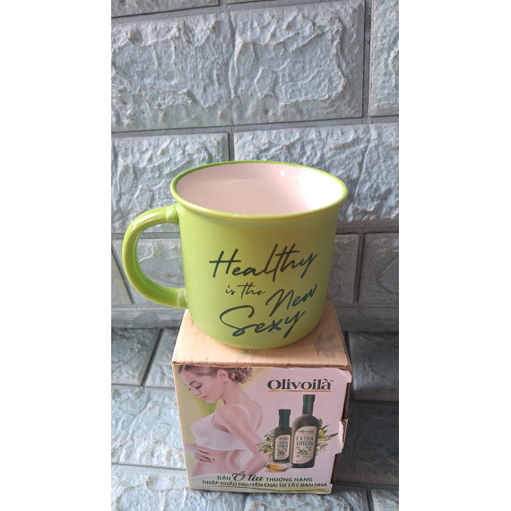 Ca sứ Olivoila màu xanh