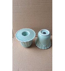 Combo 2 đế nến sứ Minh Long màu ngọc