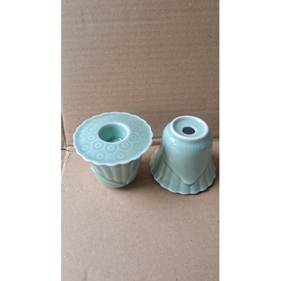Combo 2 đế nến sứ Minh Long màu ngọc
