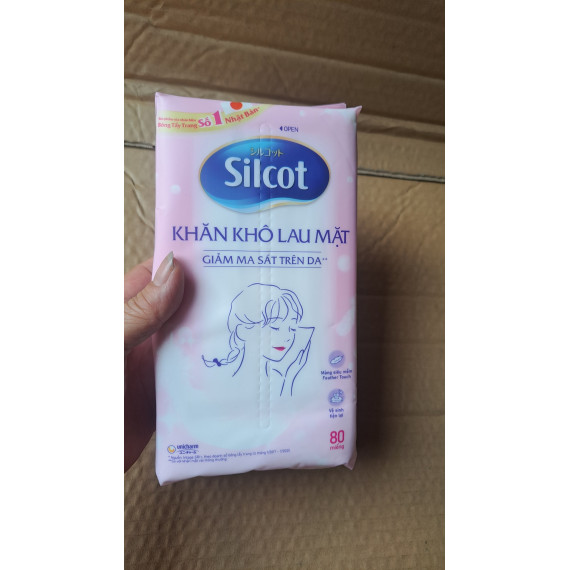 Khăn Khô Lau Mặt SILCOT Gói 80 Tờ Silcot Khăn Khô Lau Mặt SILCOT Gói 80 Tờ Silcot