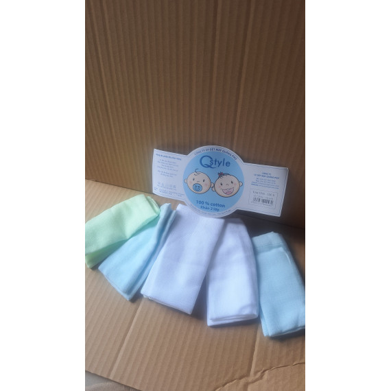 Combo 6 cái khăn sữa cho bé 100% cotton
