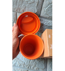 Ly sứ có nắp Donghwa màu cam