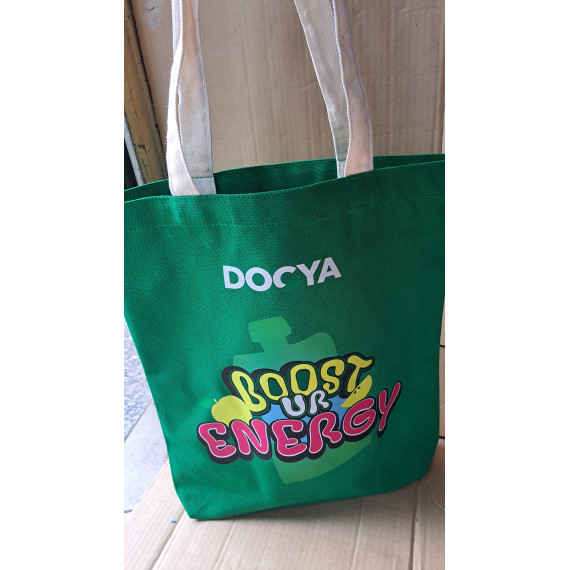 Túi tote vải canvas màu xanh lá