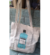 Túi vải canvas Listerin có gai dính trên miệng túi