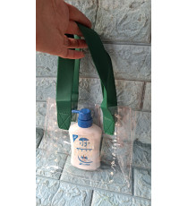 Combo 2 túi nhựa trong quai xách màu xanh lá