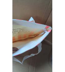 Túi canvas sọc cam có dây kéo