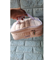 Túi mỹ phẩm có chần màu xanh