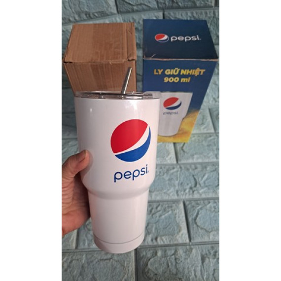 Ly giữ lạnh Tumber 900ml quà từ Pepsi màu trắng