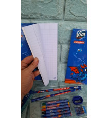 Bộ dụng cụ học tập quà từ Vim có thêm 2 quyển tập 52 trang.