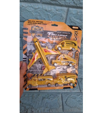 Vỉ 5 xe và máy bay đồ chơi bằng nhựa cho bé 2 màu