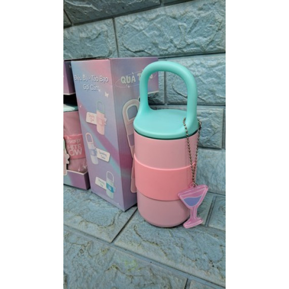 Bình giữ nhiệt sắc màu inox 304 có tay xách 400ml