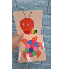 Combo 2 đồ chơi ghép gỗ cho bé