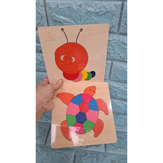 Combo 2 đồ chơi ghép gỗ cho bé