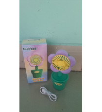 Quạt sạc mini để bàn hình chậu hoa Nuti