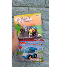 COmbo 2 xe đồ chơi lắp ráp xe tải cho bé