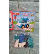 COmbo 2 xe đồ chơi lắp ráp xe tải cho bé