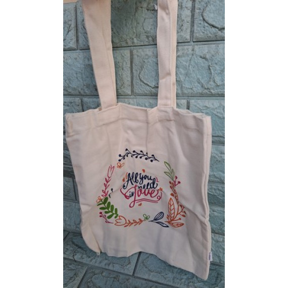 Túi đeo vai tote vải bố không dây kéo