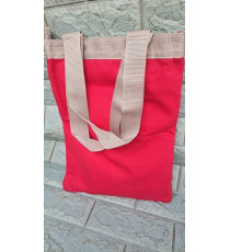 Túi vải bố canvas có dây kéo màu hồng