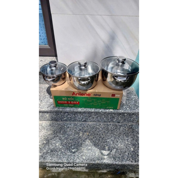 Bộ nồi 3 đáy  bếp từ Five Star