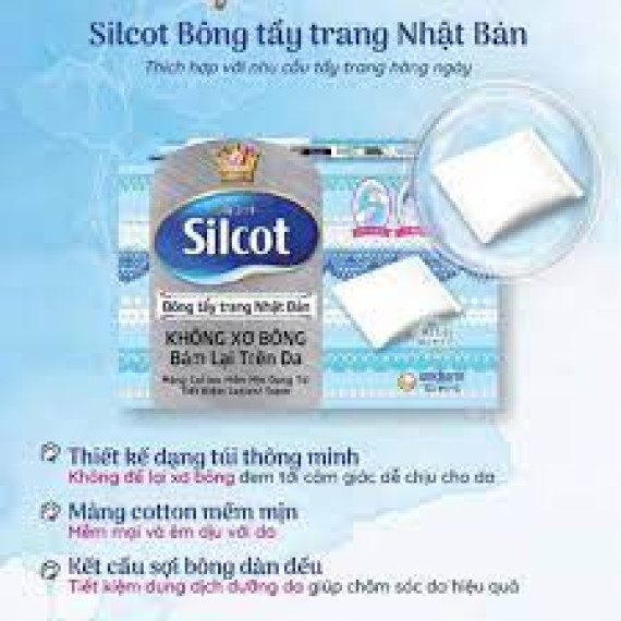 Hộp bông trang điểm Nhật Bản 82 miếng Silcot