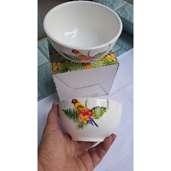 Hộp 2 chén sứ hình đôi chim 11cm
