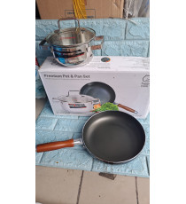 Bộ nồi và chảo 3 đáy Happy cook HC03-PNP Quà tặng từ điện máy