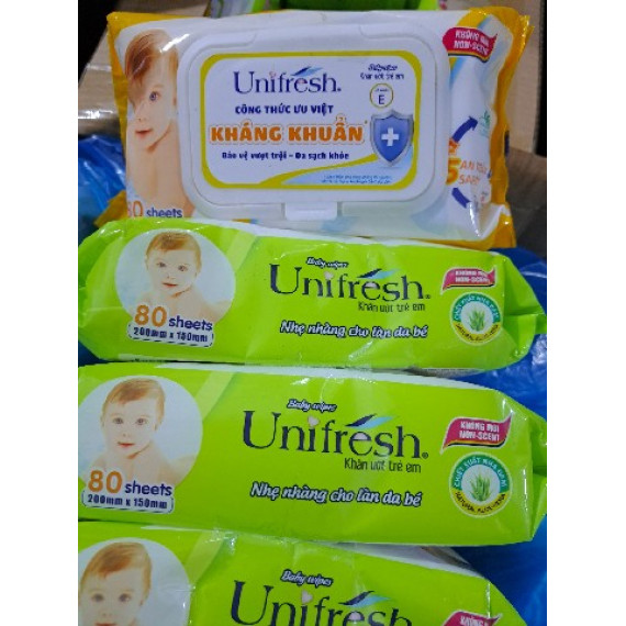 Gói khăn ướt kháng khuẩn 80 tờ Unifresh