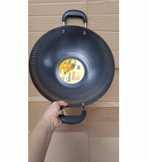 Chảo xào thép sâu lòng vân kim cương Green Cook 32cm